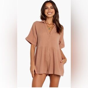 Petal & Pup Dusty Rose Short Sleeve Romper